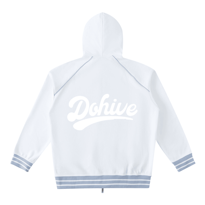BEESMOOVE DOHIVE Striped Trim Zip-Up Hoodie - Beesmoove 