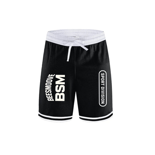 Beesmoove BSM SPORT DIVISION Classic Stripe Trim Basketball Shorts - Beesmoove 