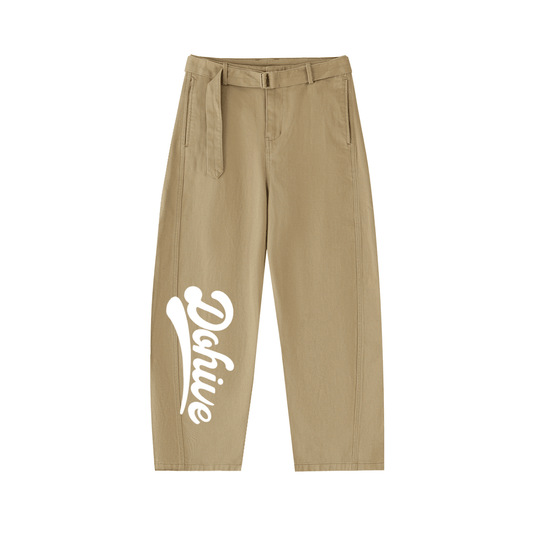 BEESMOOVE DOHIVE Twisted-Seam Belted Curved-Blade Pants - Beesmoove 