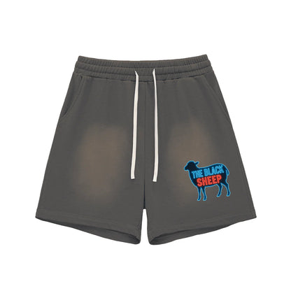 BEESMOOVE the black sheep Sun Fade Raw Edge Cotton Shorts - Beesmoove 