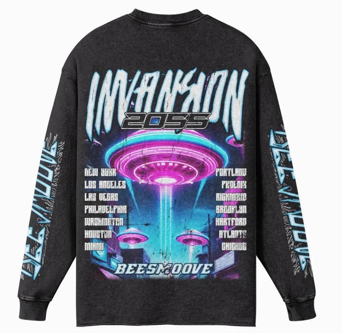 BEESMOOVE INVASION The Future is Now Long Sleeve Tee - Beesmoove 