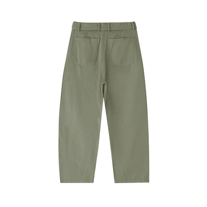 BEESMOOVE DOHIVE Twisted-Seam Belted Curved-Blade Pants - Beesmoove 