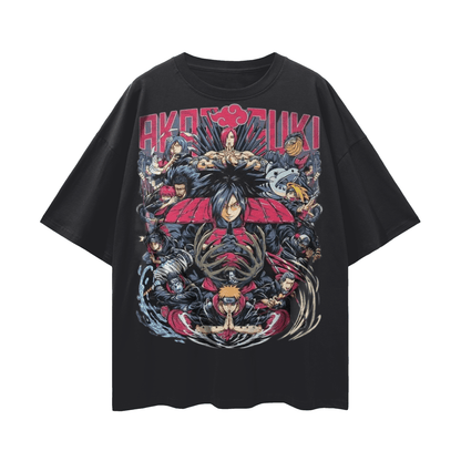 BEESMOOVE Akatsuki Streetwear Loose Drop Shoulder T-Shirt - Beesmoove 