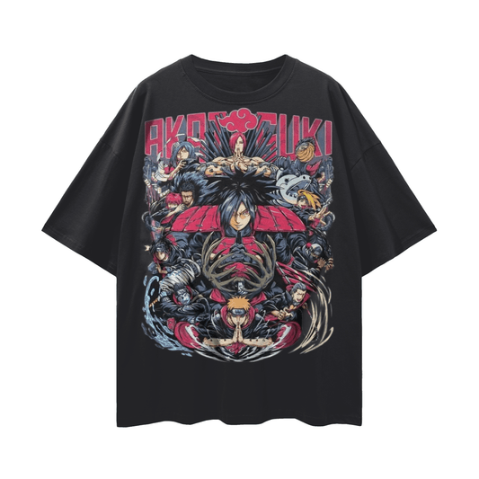 BEESMOOVE Akatsuki Streetwear Loose Drop Shoulder T-Shirt - Beesmoove 