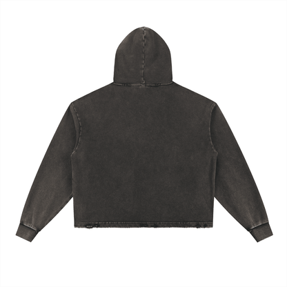 BEESMOOVE Origins Vintage Washed Frayed-Hem Hoodie - Beesmoove 