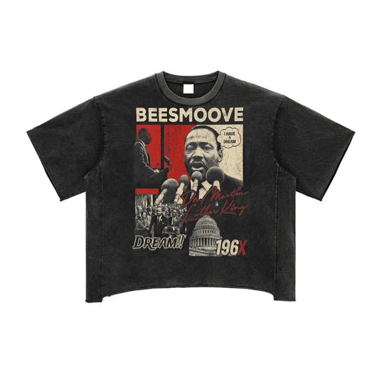 Beesmoove M.L.K 1963 At Last We Dream Washed Boxy T-Shirt - Beesmoove 