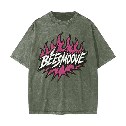 BEESMOOVE Heated Motion Heavyweight Snow Washed T-Shirt - Beesmoove 