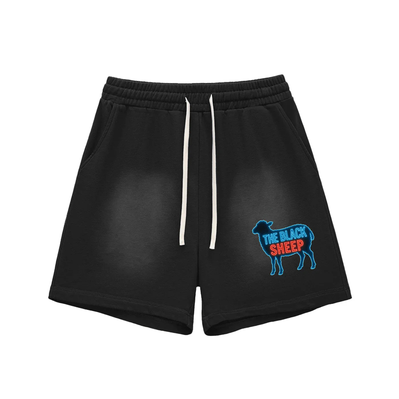 BEESMOOVE the black sheep Sun Fade Raw Edge Cotton Shorts - Beesmoove 
