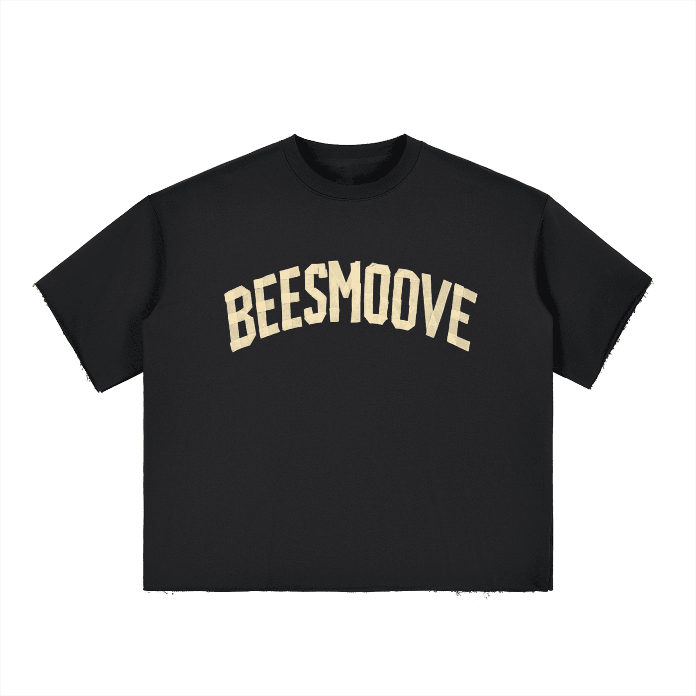 BEESMOOVE Boxy Half-Sleeve Raw-Edge T-Shirt - Beesmoove 