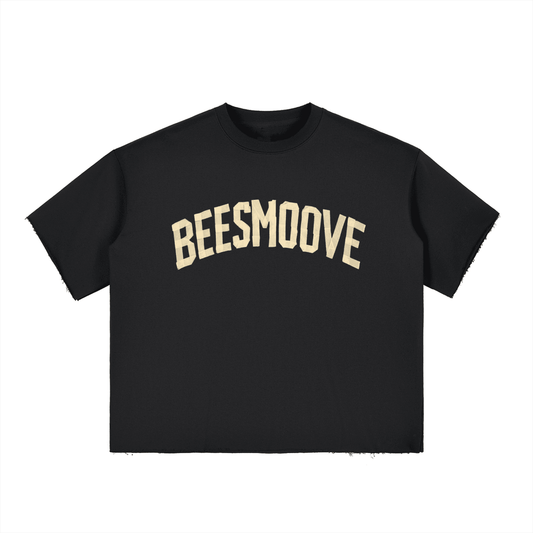 BEESMOOVE Boxy Half-Sleeve Raw-Edge T-Shirt - Beesmoove 