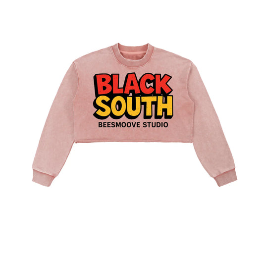 BEESMOOVE BlackSouth Collective
Washed Raw Edge Cropped Sweatshirt - Beesmoove 
