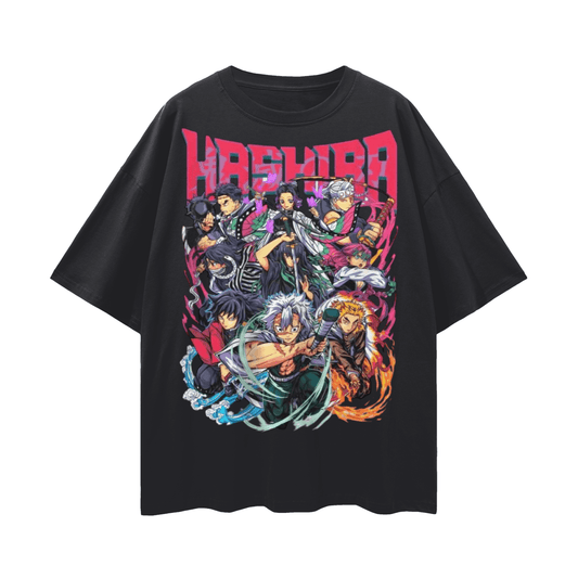 BEESMOOVE Hashira Streetwear Loose Drop Shoulder T-Shirt - Beesmoove 