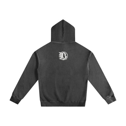 BEESMOOVE Tribal Mark Tee Enzyme Washed Hoodie - Beesmoove 