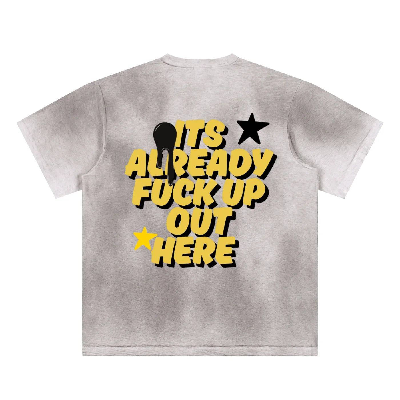 BEESMOOVE It’s already fuck up out here Hand-Painted T-Shirt - Beesmoove 