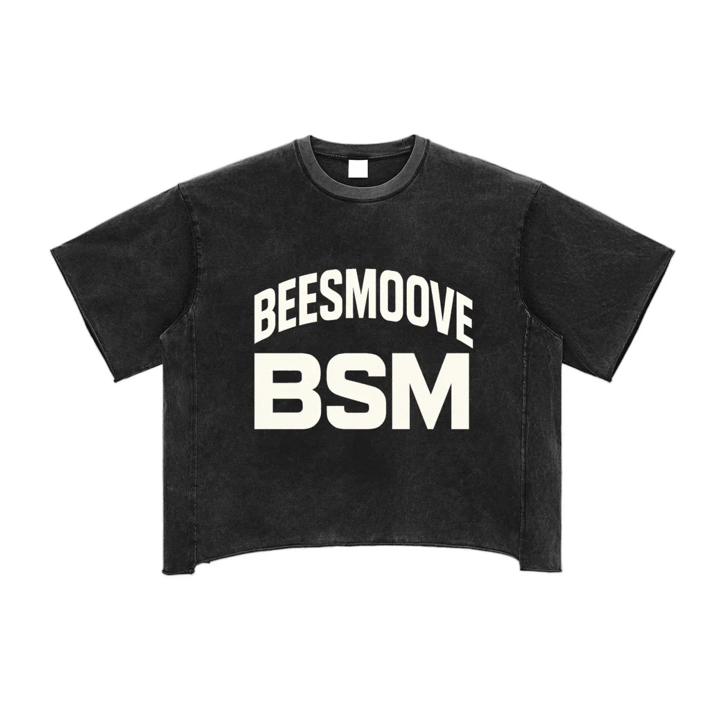 BEESMOOVE BSM Boss Status Mentality Washed Boxy T-Shirt - Beesmoove 