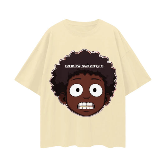 BEESMOOVE BlackSouth Lil Boo Face™ Oversize Deep Drop Shoulder Tee - Beesmoove 