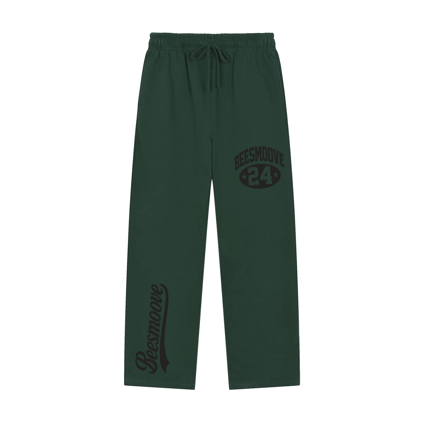 BEESMOOVE Heritage Mark Black Straight-Leg Sweatpants - Beesmoove 
