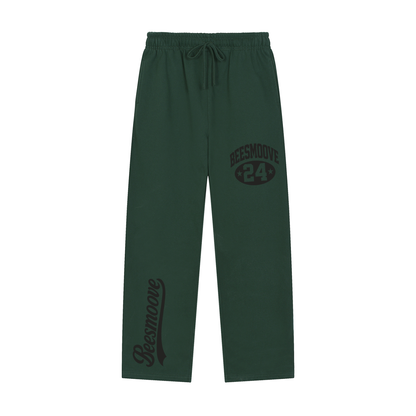BEESMOOVE Heritage Mark Black Straight-Leg Sweatpants - Beesmoove 