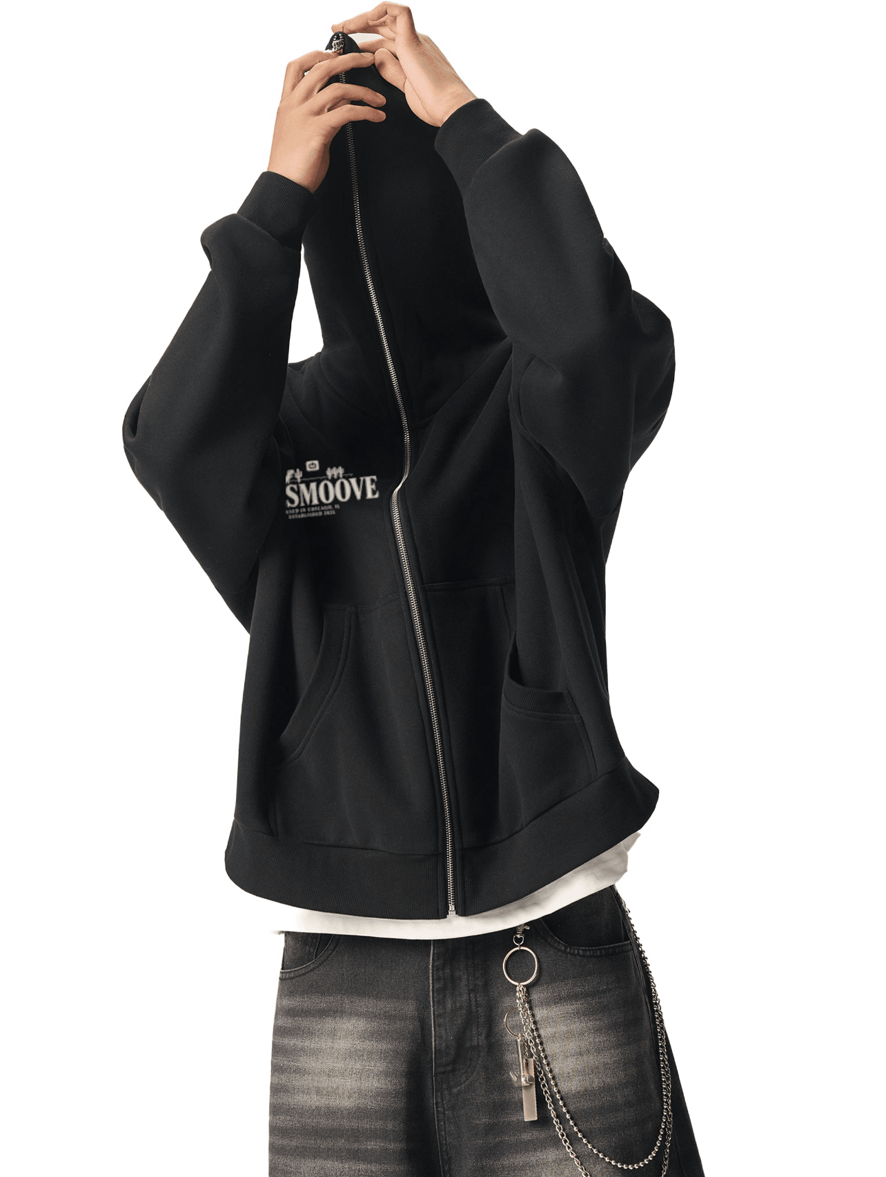 BEESMOOVE: Error Legacy Full-Zip Boxy Hoodie - Beesmoove 