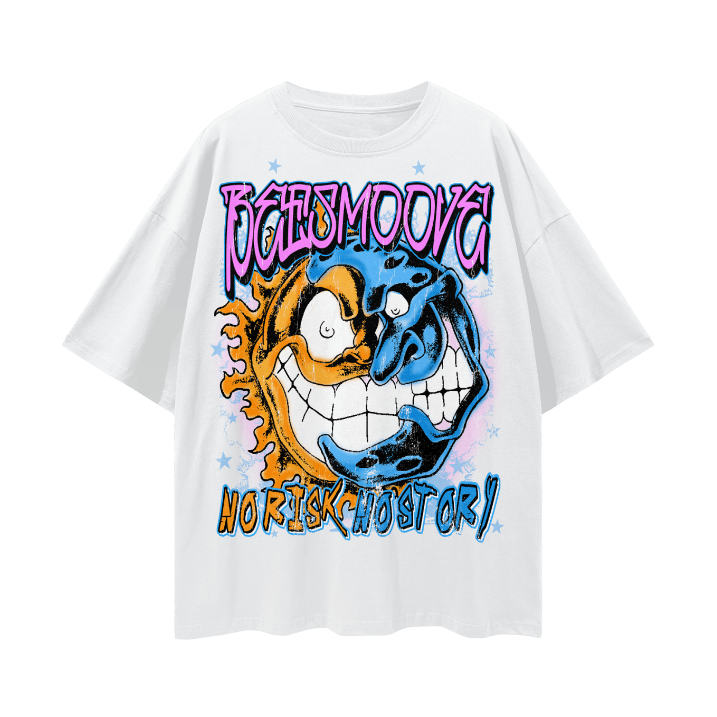 Beesmoove No Risk NO Story 
Oversize Deep Drop Shoulder Tee - Beesmoove 