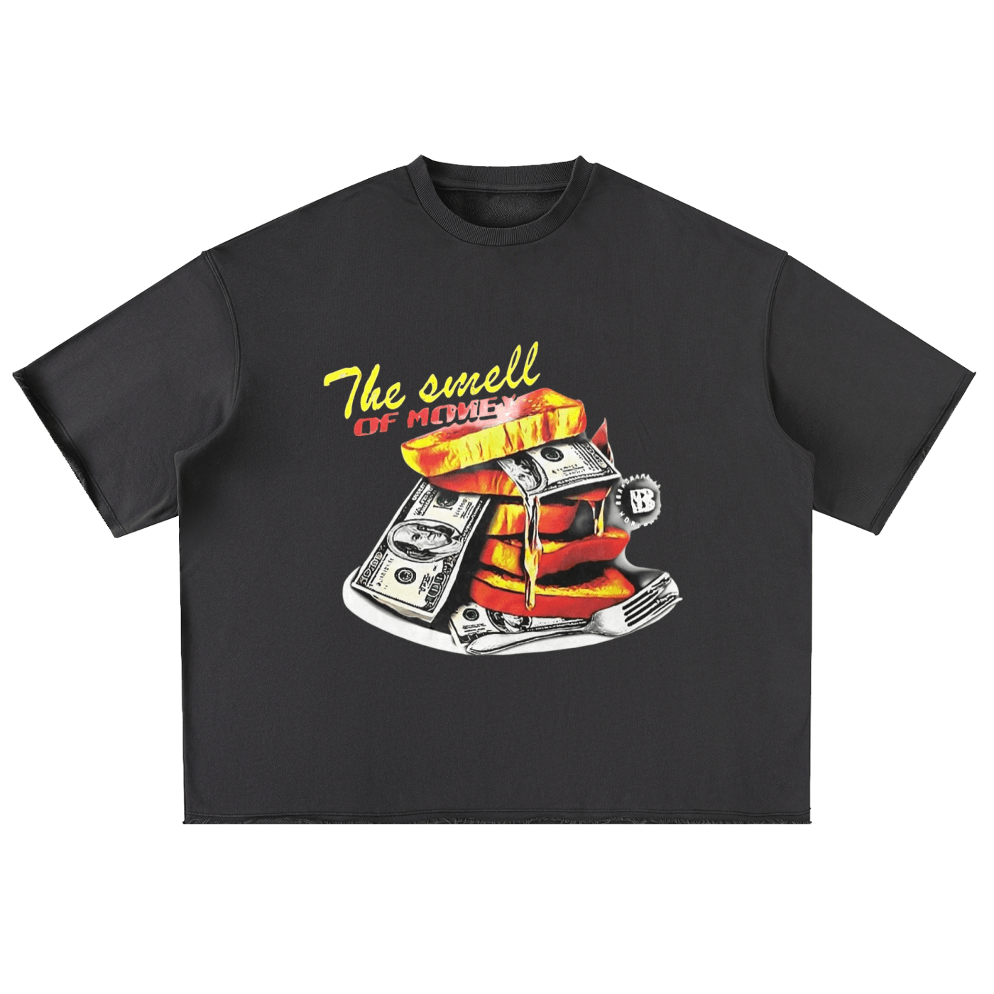 BEESMOOVE Eat Or Die Trying Oversized Washed Half Sleeve T-Shirt - Beesmoove 