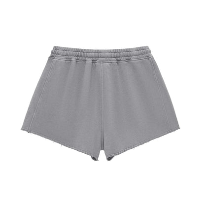 BEESMOOVE DOHIVE Washed Raw Edge Drawstring Shorts - Beesmoove 
