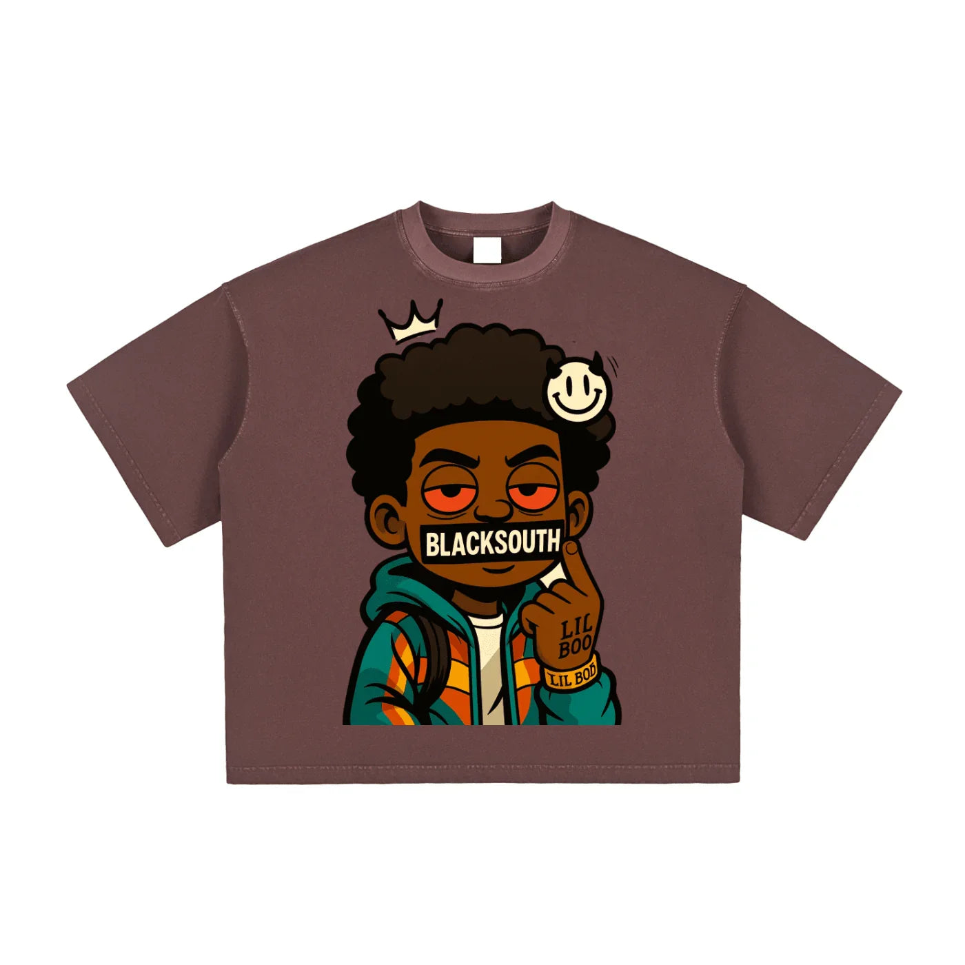 BEESMOOVE Lil Boo Da Menace Washed Boxy T-Shirt - Beesmoove 