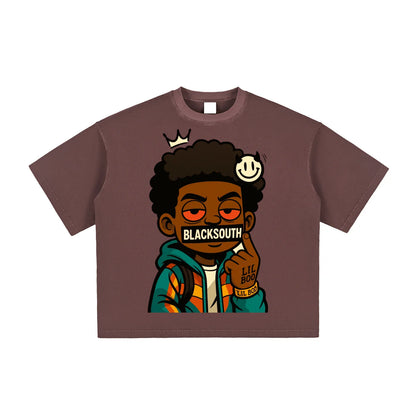 BEESMOOVE Lil Boo Da Menace Washed Boxy T-Shirt - Beesmoove 
