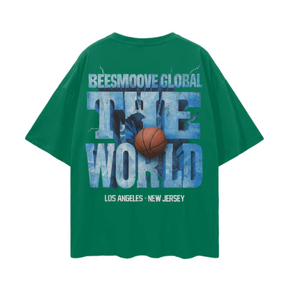 BEESMOOVE Global Court Kings Oversize Deep Drop Shoulder Tee - Beesmoove 