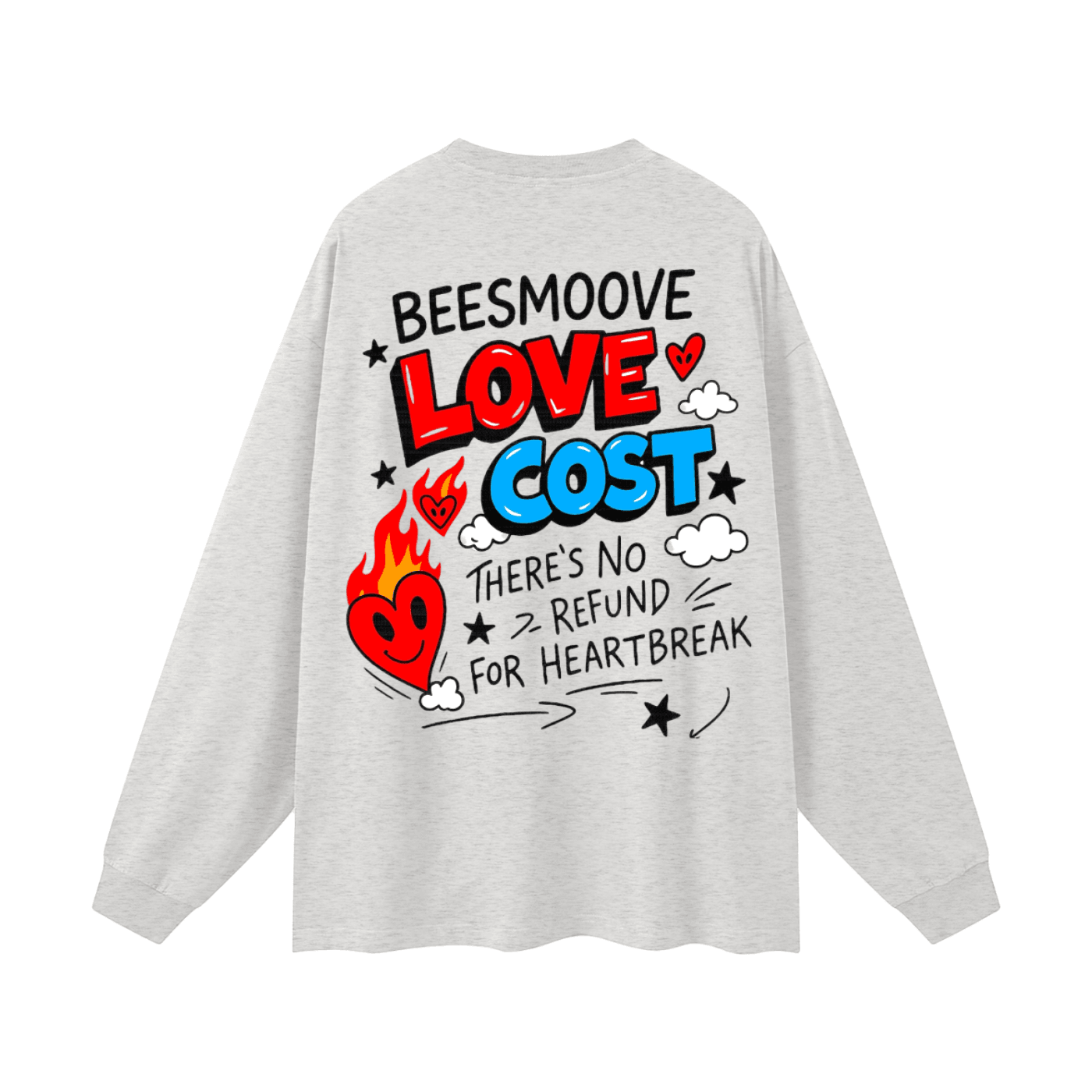 BEESMOOVE Bring Love Back – Flame Heart Edition Long Sleeve Tee - Beesmoove 