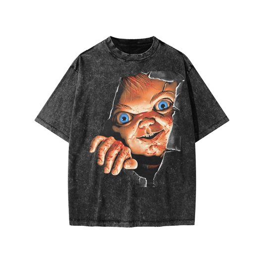 BEESMOOVE Peek-A-Boo Nightmare Washed Kids' T-shirt - Beesmoove 