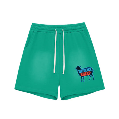 BEESMOOVE the black sheep Sun Fade Raw Edge Cotton Shorts - Beesmoove 