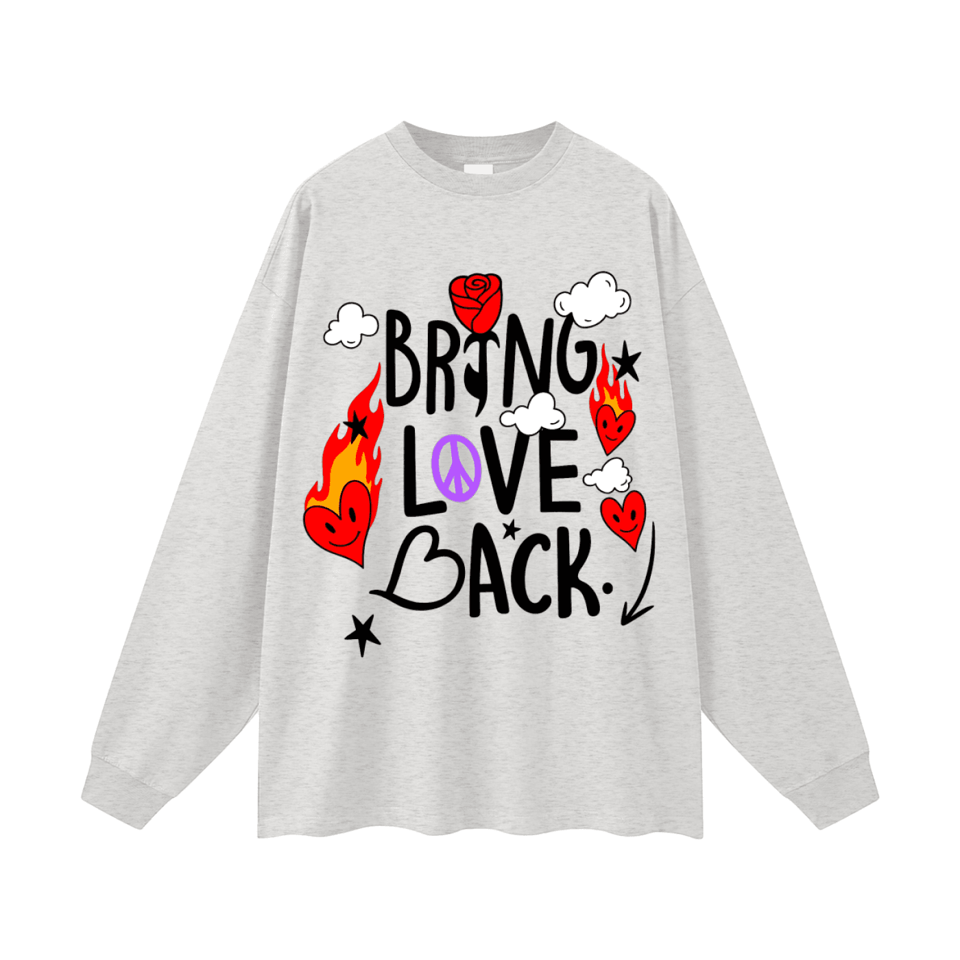 BEESMOOVE Bring Love Back – Flame Heart Edition Long Sleeve Tee - Beesmoove 