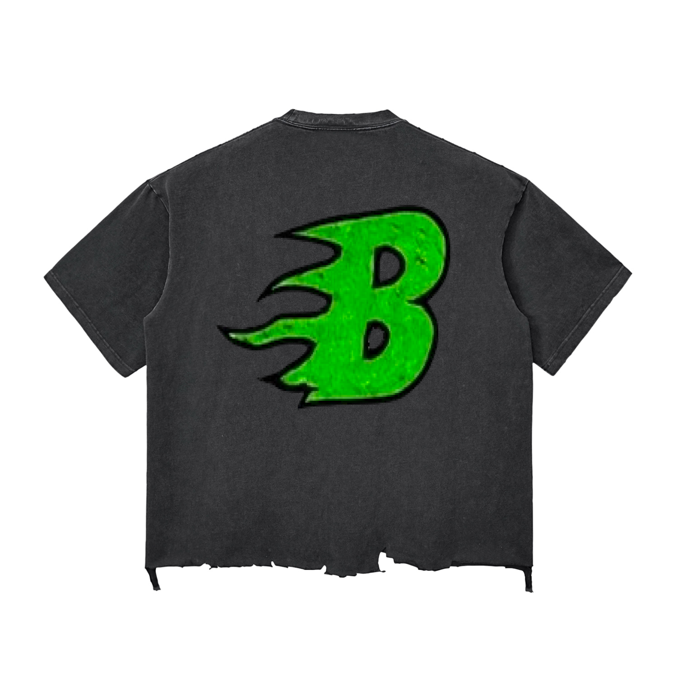 BEESMOOVE Mind Drip Records Wash Raw-Hem Boxy T-shirt