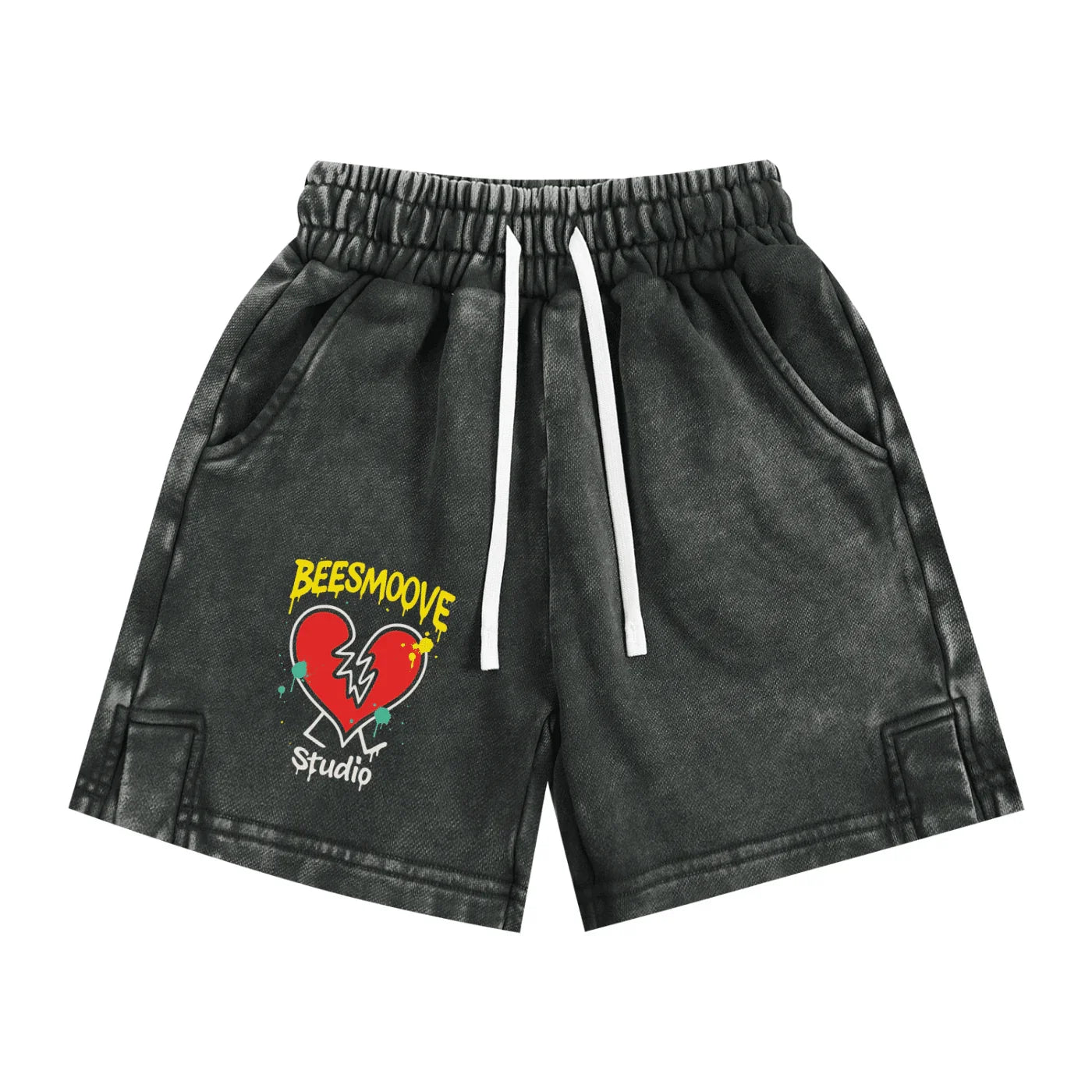 BEESMOOVE Heartbreak Hijack Washed Kids' Shorts - Beesmoove 