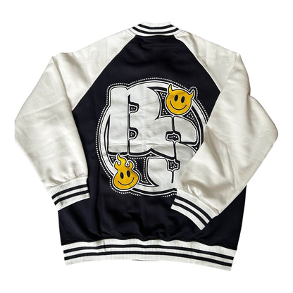 BEESMOOVE Worldwide Global
 Tone Raglan Sleeve Varsity Jacket - Beesmoove 
