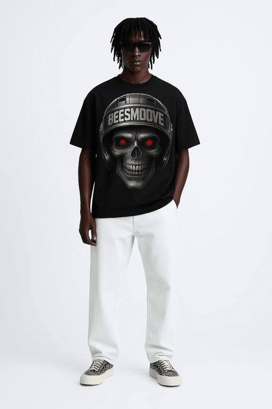 BEESMOOVE Skull Commando Sport Drop Shoulder Tee - Beesmoove 