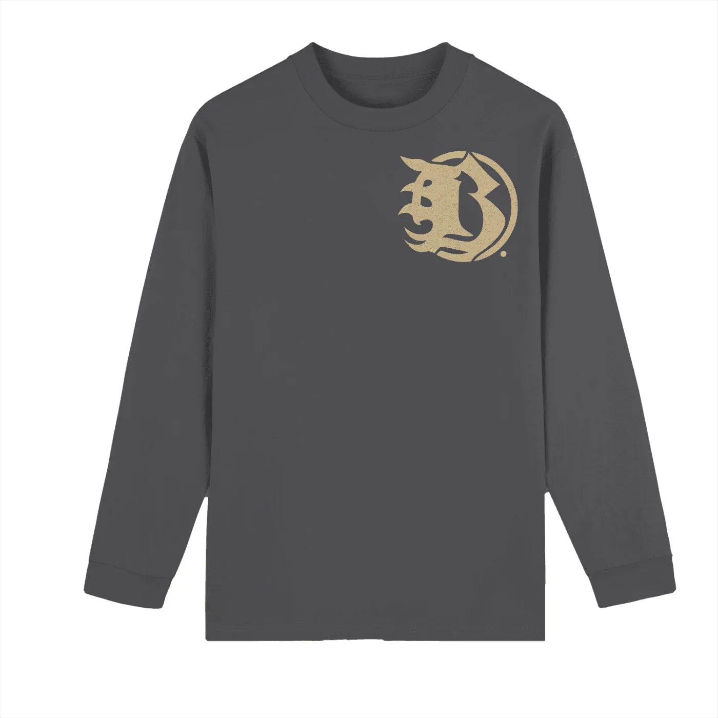 BEESMOOVE Alpha Stamp Heavyweight 100% Cotton Drop Shoulder Long Sleeve Shirt - Beesmoove 