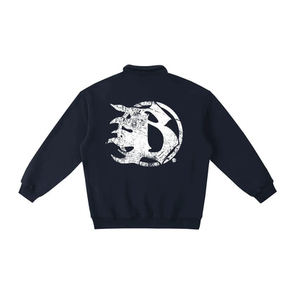 BEESMOOVE B logo Heavyweight Polo-Collar Sweatshirt - Beesmoove 