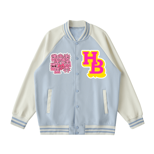 BEESMOOVE HIVEBREAKER Sun Lords Pink Edition Sleeve Varsity Jacket - Beesmoove 