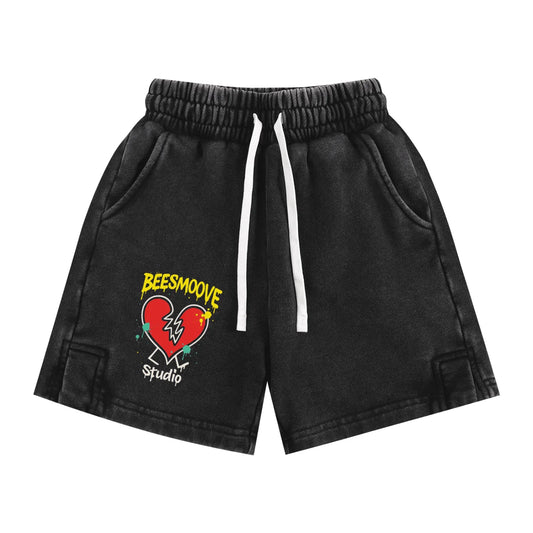 BEESMOOVE Heartbreak Hijack Washed Kids' Shorts - Beesmoove 