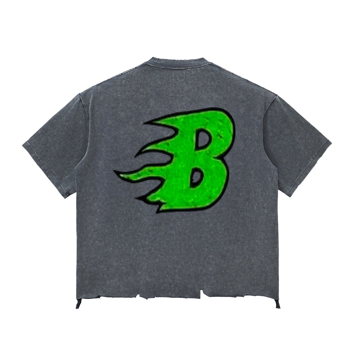 BEESMOOVE Mind Drip Records Wash Raw-Hem Boxy T-shirt