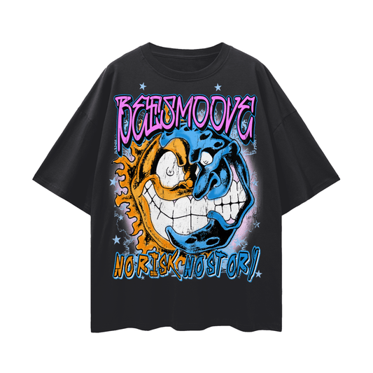 Beesmoove No Risk NO Story 
Oversize Deep Drop Shoulder Tee - Beesmoove 