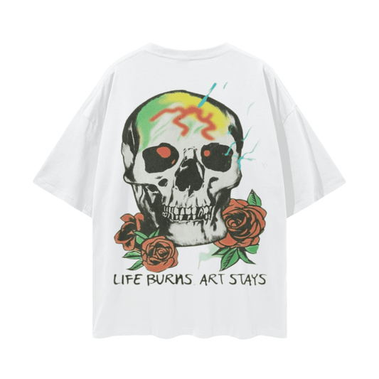 BEESMOOVE Flame Runner Loose Drop Shoulder T-Shirt - Beesmoove 