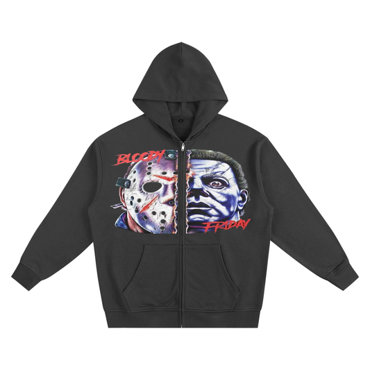 BEESMOOVE Nightmare Icons Heavyweight Zip-up Hoodie - Beesmoove 