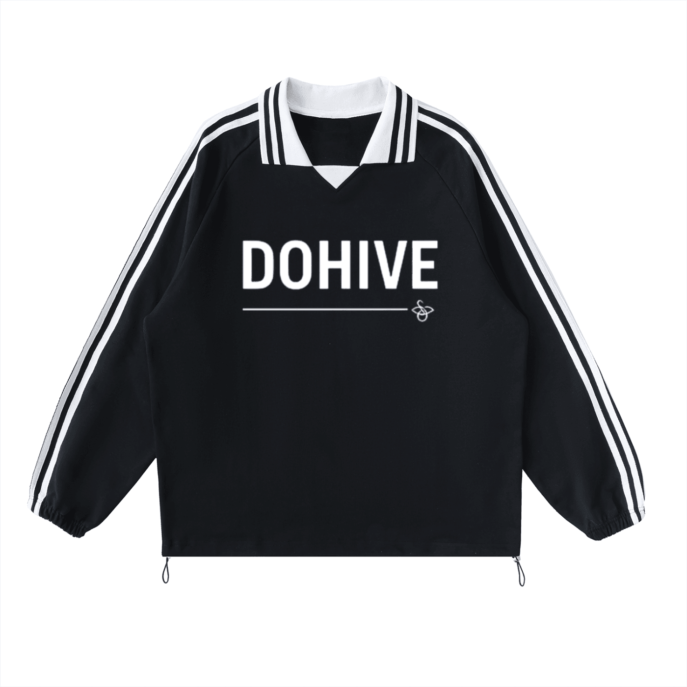 BEESMOOVE DOHIVE Sideline Pullover Striped Lapel Collar Sweatshirt - Beesmoove 