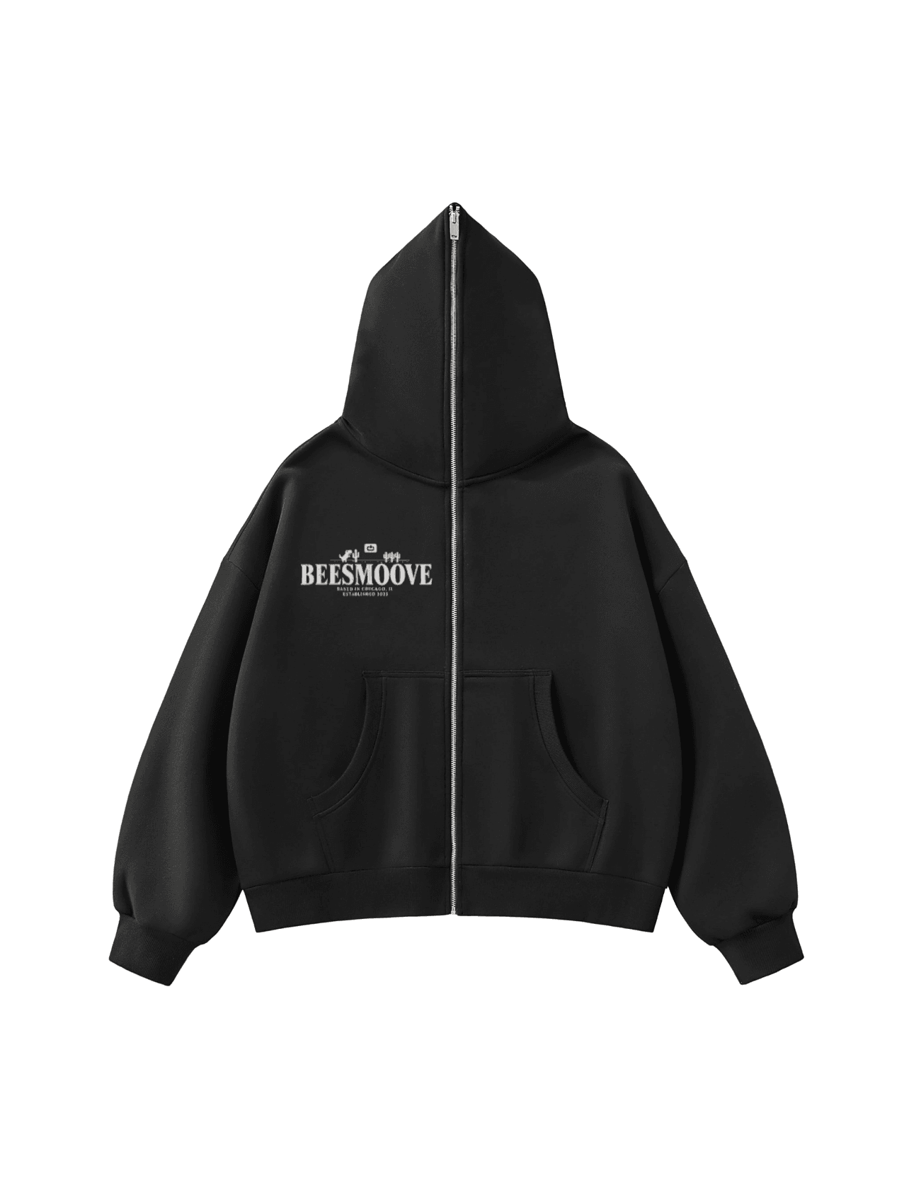 BEESMOOVE: Error Legacy Full-Zip Boxy Hoodie - Beesmoove 