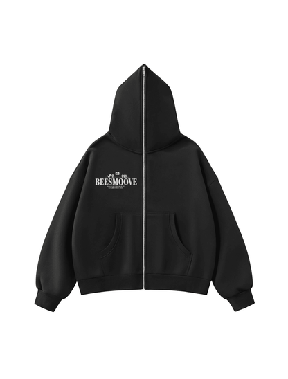 BEESMOOVE: Error Legacy Full-Zip Boxy Hoodie - Beesmoove 