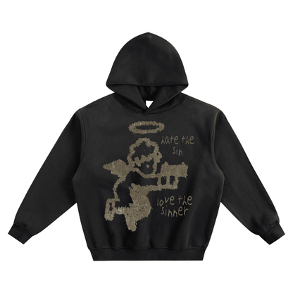 BEESMOOVE Angel’s Crossfire Fleeced Boxy Hoodie - Beesmoove 