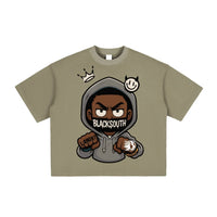 BEESMOOVE Hood Rich Lamont Washed Boxy T-Shirt - Beesmoove 